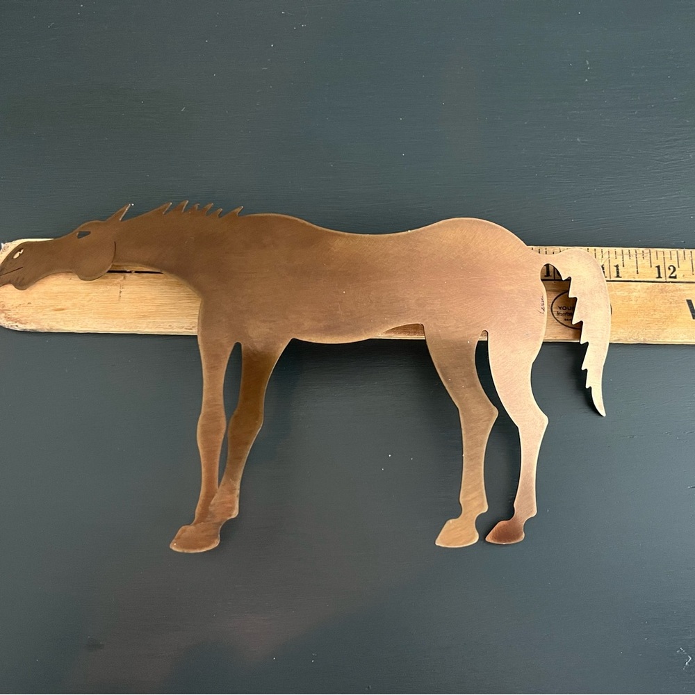 David Lesser Signed RARE 80’s Art Iron Horse Sculpture vintage Gift Rancher